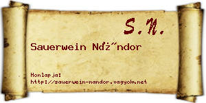 Sauerwein Nándor névjegykártya